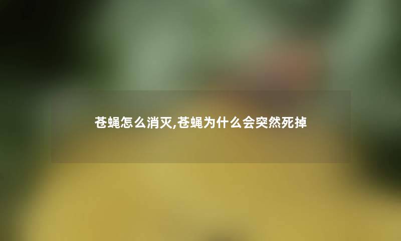 苍蝇怎么消灭,苍蝇为什么会突然死掉