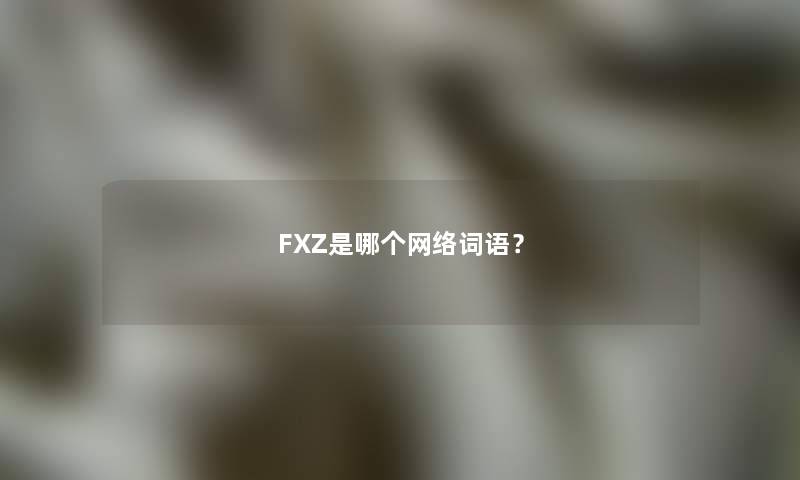 FXZ是哪个网络词语？