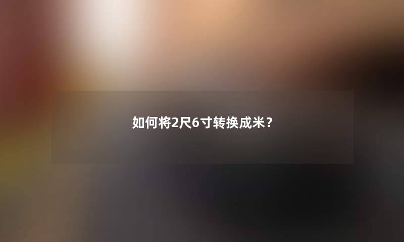 如何将2尺6寸转换成米？