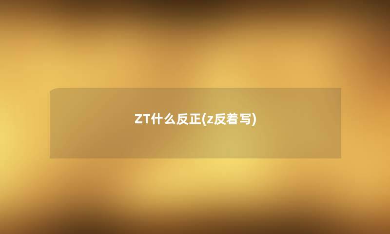 ZT什么反正(z反着写)