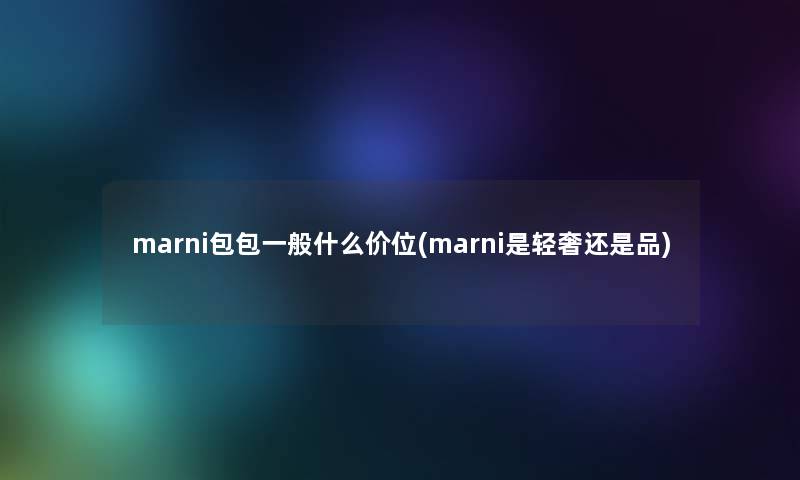 marni包包一般什么价位(marni是轻奢还是品)