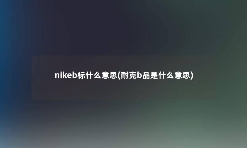 nikeb标什么意思(耐克b品是什么意思)