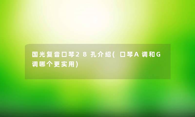 国光复音口琴28孔介绍(口琴A调和G调哪个更实用)