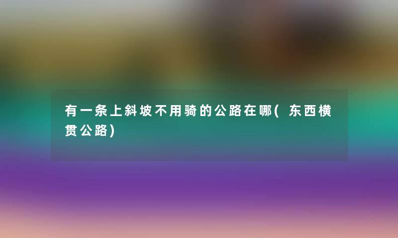 有一条上斜坡不用骑的公路在哪(东西横贯公路)