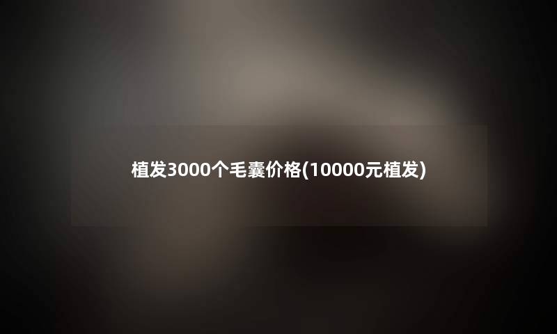 植发3000个毛囊价格(10000元植发)