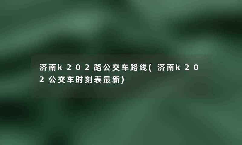 济南k202路公交车路线(济南k202公交车时刻表新)