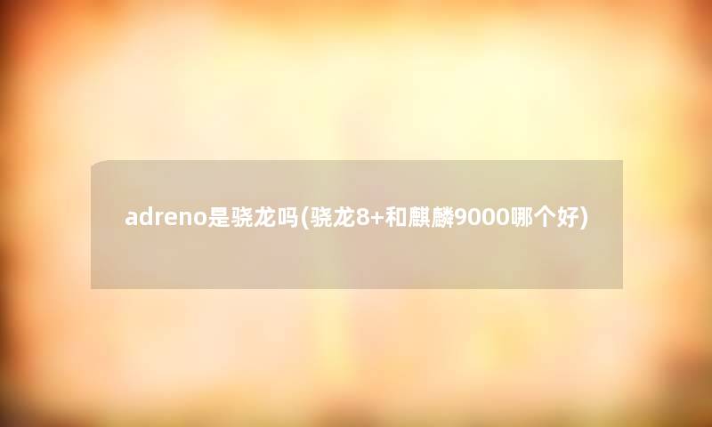 adreno是骁龙吗(骁龙8+和麒麟9000哪个好)