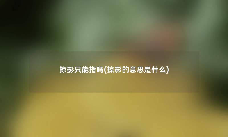 掠影只能指吗(掠影的意思是什么)