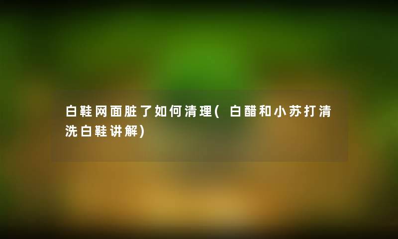 白鞋网面脏了如何清理(白醋和小苏打清洗白鞋讲解)