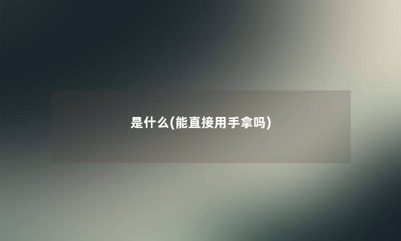 是什么(能直接用手拿吗)