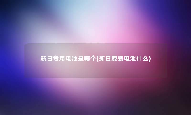 新日专用电池是哪个(新日原装电池什么)