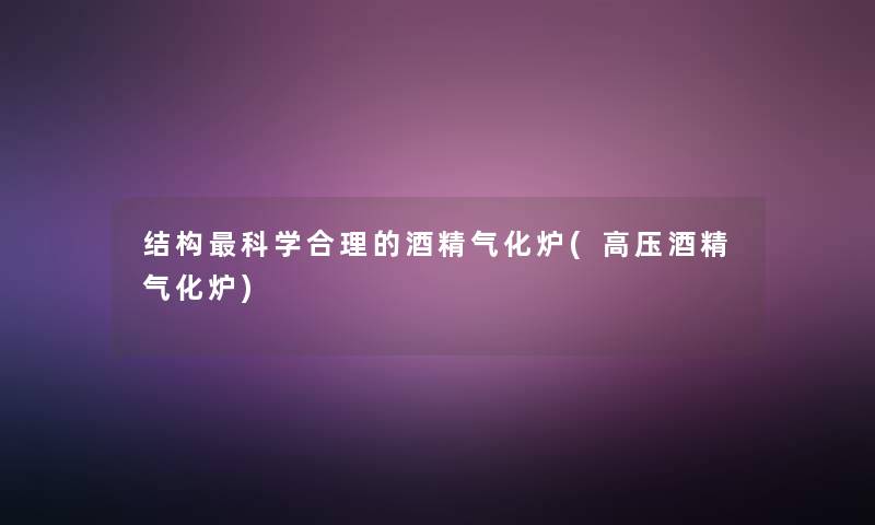 结构科学合理的酒精气化炉(高压酒精气化炉)