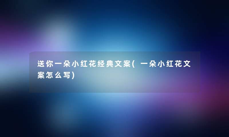 送你一朵小红花经典文案(一朵小红花文案怎么写)