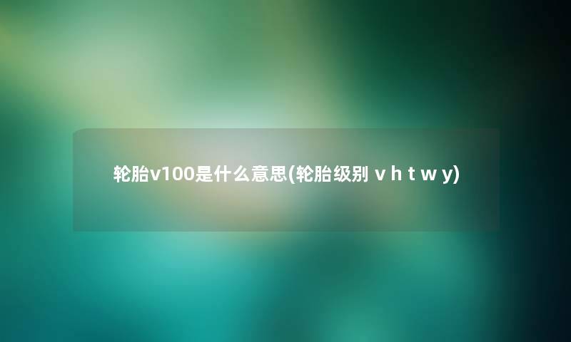 轮胎v100是什么意思(轮胎级别 v h t w y)